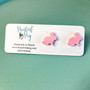 Easter Bunny Pink Stud Earrings