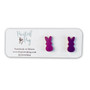 Purple Violet Easter Bunny Stud Earrings