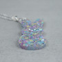 Easter Bunny  Necklace, Purple Glitter Acrylic Bunny