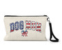 Dog Mom Patriotic Print Wristlet Makeup Bag