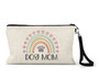 Dog Mom Rainbow Print Wristlet Makeup Bag