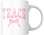 Teach Teacher Pink Ribbon Coffee Mug 15oz