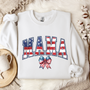 Mama 4th July Patriotic Retro Sweatshirt or Long Sleeve Shirt Option