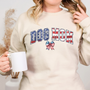 Dog Mom Patriotic Sweatshirt or T-shirt, Crewneck or Long Sleeve Shirt Option