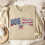 Dog Mom Patriotic Retro Sweatshirt or T-shirt, Crewneck or Long Sleeve Shirt Option