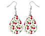 Cherry 2 Dangle Teardrop Earrings