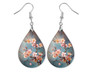 Cherry Blossom 4 Dangle Teardrop Earrings