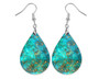 Turquoise Gold 2 Dangle Teardrop Earrings