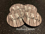 Personalized Farmhouse Style Coasters - Light Brown