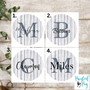 Personalized Farmhouse Style Coasters - White