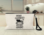 Easily Distracted By Cats & Books Wristlet Makeup Bag