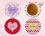 Valentine's Day Conversation Heart Neoprene Coasters (Set of 4)