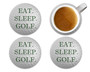 Eat Sleep Golf Ball Neoprene Coasters (Set of 4)