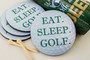 Eat Sleep Golf Ball Neoprene Coasters (Set of 4)