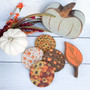 Fall Pumpkin & Sunflowers Coasters, Fall Coaster Set
