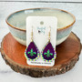 Mardi Gras Fleur De Lis Earrings Teardrop Earrings