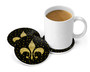 Fleur de Lis Black and Gold Set of 4 Neoprene Coasters