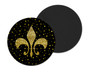 Fleur de Lis Black and Gold Set of 4 Neoprene Coasters