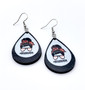 Baseball Mom Faux Leather Hardboard Teardrop Dangle Earrings