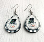 Snowman Plaid Hardboard Teardrop Dangle Earrings