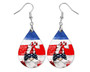 July 4th Gnome Patriotic Memorial Day Teardrop Dangle Earrings