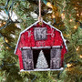 Personalized Red Barn Christmas Ornament