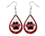 Bulldogs Pawprint Earrings Gameday Earrings Red Teardrop Earrings