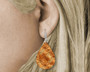 Halloween Orange Black Spider Web Teardrop Earrings