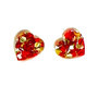 Red Gold Acrylic Heart Shaped Stud Earrings