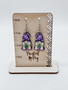 Mardi Gras Gnome Fleur de Lis Dangle Earrings