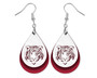 Red and White Tiger Earrings