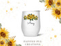 Personalized Name Sunflower 12oz Wine Tumbler