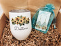 Personalized Sunflower Wine Gift Set Sunflower Wine tumbler & Earring