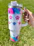 Dog Mom Pet Names Pawprint 40 oz Tumbler with Handle Personalized