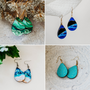 Earrings 4 Pairs Gift Set Blue Green Turquoise Beach