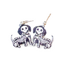 Weiner Dog Dachshund Skeleton Halloween Dangle Earrings for Women