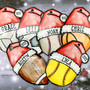 Cheer Pom Pom Ornament with Santa Hat Personalized