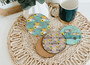 Fall Teal Pumpkins Coasters