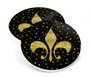 Fleur De Lis Black Gold Coasters