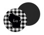 WI Black White Plaid Coasters