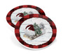 Gnome Red Plaid Christmas Coasters