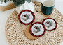 Gnome Red Plaid Christmas Coasters