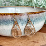 Gold Glitter Sparkle Pumpkin Acrylic Teardrop Earrings Halloween Fall Earring