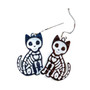 Halloween Cat Earrings Cat Skeleton Earrings