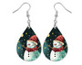 Snowman Santa Hat Christmas Earrings Holiday Earrings Christmas Earrings Teardrop Earrings