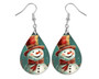 Snowman Christmas Earrings Holiday Earrings Christmas Earrings Teardrop Earrings