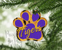 Personalized Cat Paw Print Christmas Tree Ornament