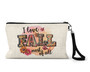I Love Fall Design Cosmetic Bag Wristlet  Makeup Bag