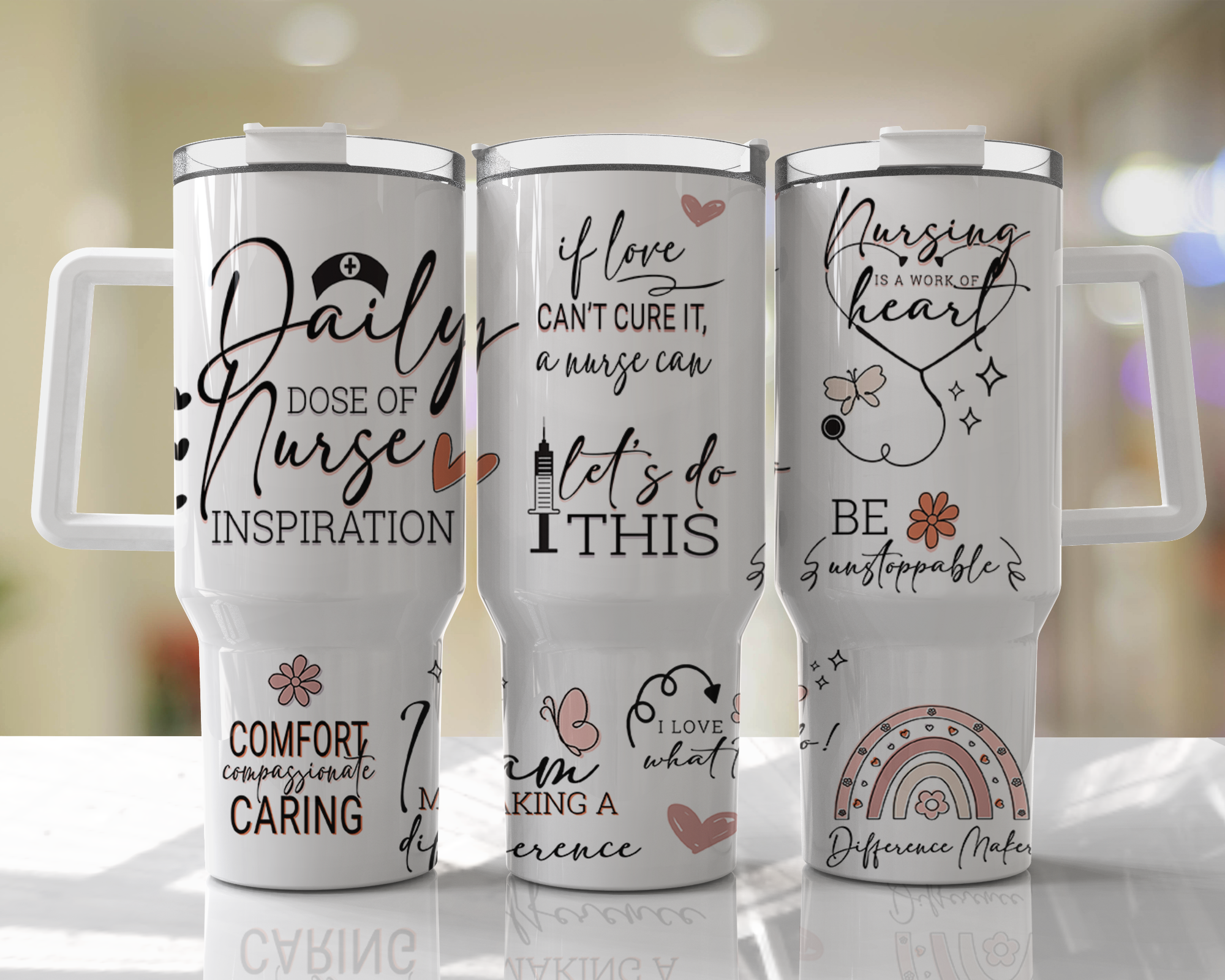 40 Oz Nurse Tumbler With Handle, 40 Oz Nurse Travel Mug, 40 Oz Cup  Personalized, 40 Oz Doctor Tumbler, Engraved Tumbler, Nurse Graduation 