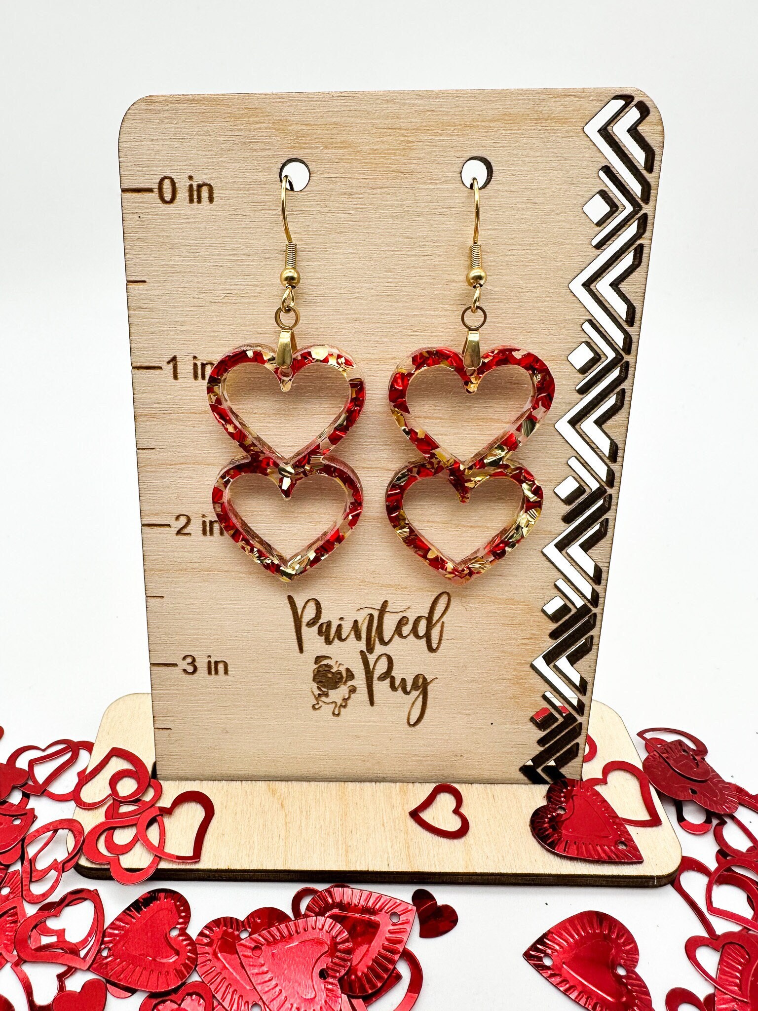 Heart Shape Teardrop Earrings Valentine's Day Earrings